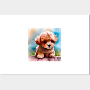 Cute Maltipoo Puppy Art 2 Posters and Art